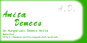 anita demecs business card